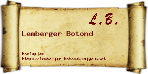 Lemberger Botond névjegykártya